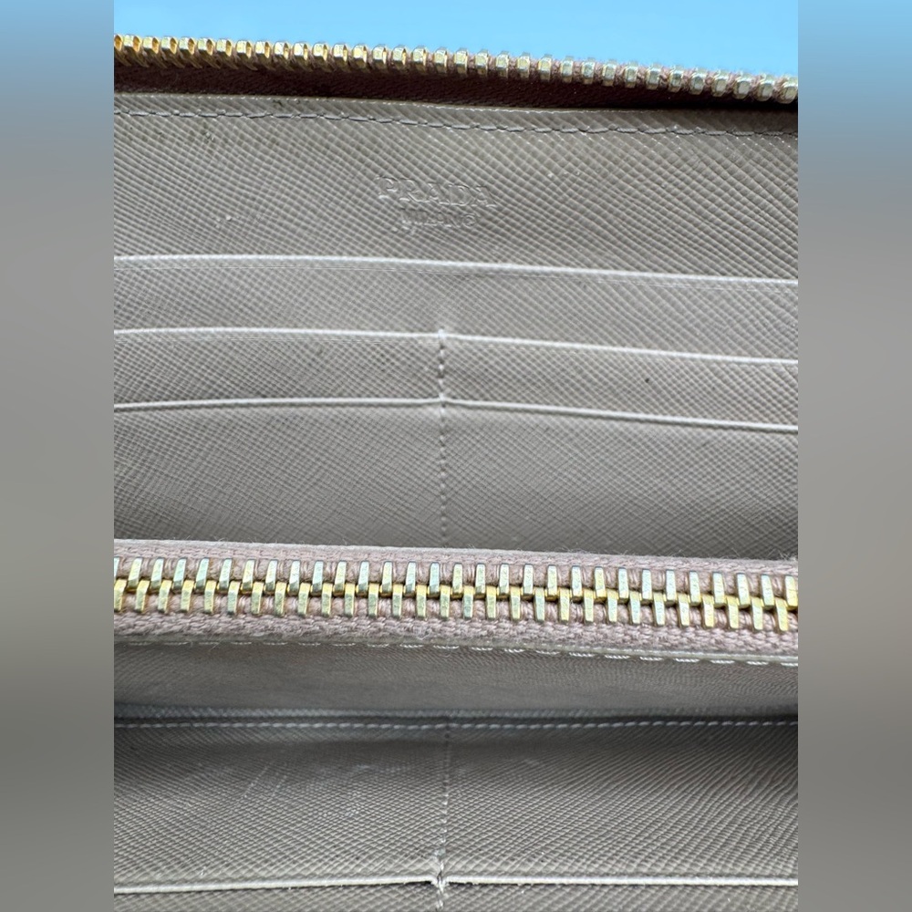 Prada Bow Zip Around Wallet in Beige - Picture 5 of 11